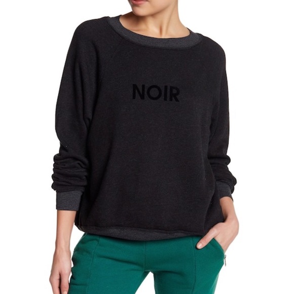 Rare Wildfox Noir Sommers Sweatshirt Black Flocked - Picture 2 of 6